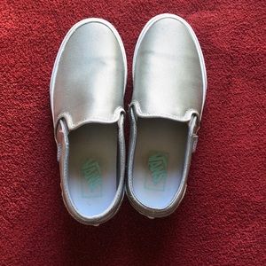 VANS Silver slip on shoes